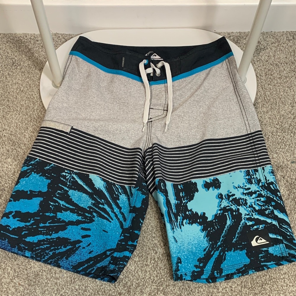 Quiksilver Kids Swim Trunks - Gray and‎ Blue